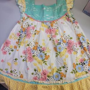 Matilda Jane Floral Ruffle Sleeve Dress The Adventure Begins Floral Swan Size 12